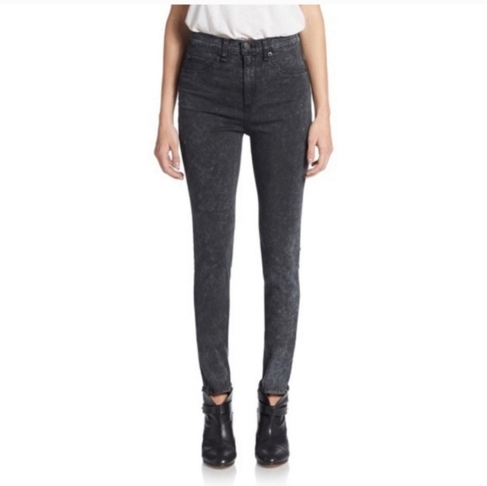 Rag and Bone Acid Wash Black Denim Leggings  Leggings Size 26